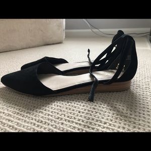 Velvet flats, worn once.